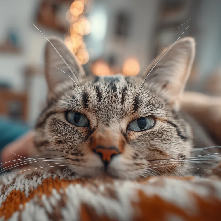 Animal Hero Cat enjoying fire and cuddle